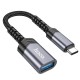 Кабель-перехідник HOCO UA24 Type-C male to USB female 3.0 converter Metal Gray (6942007608848 )