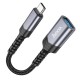 Кабель-перехідник HOCO UA24 Type-C male to USB female 3.0 converter Metal Gray (6942007608848 )