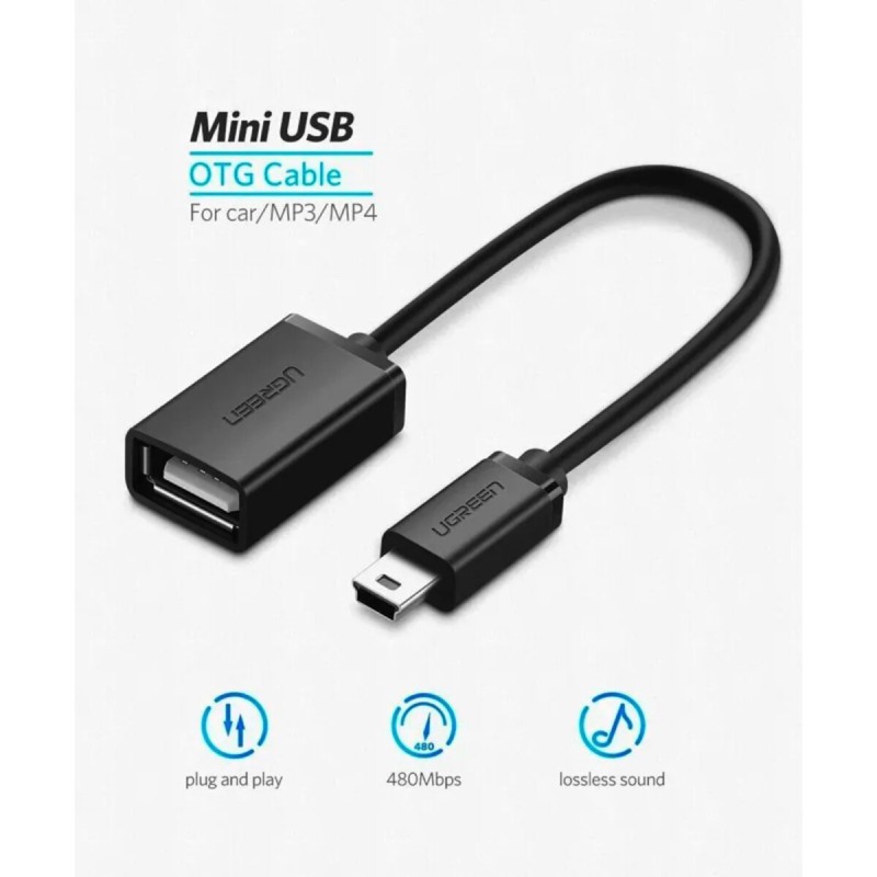 Перехідник UGREEN US249 Mini USB Male to USB Female OTG Cable(UGR-10383) (UGR-10383)