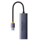 USB-Hub Baseus UltraJoy Series 4-Port HUB Space Grey（USBA to USB3.0*4） (B0005280A813-02)