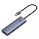 USB-Hub Baseus UltraJoy Series 4-Port HUB Space Grey（USBA to USB3.0*4） (B0005280A813-02)