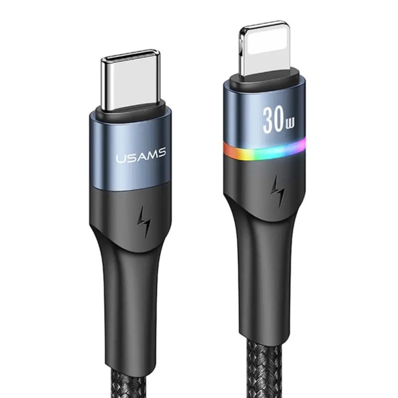 Кабель Usams US-SJ538 U76 Type-C to Lightning PD 20W Fast Charging & Data Cable 1.2m Black (SJ538USB01)