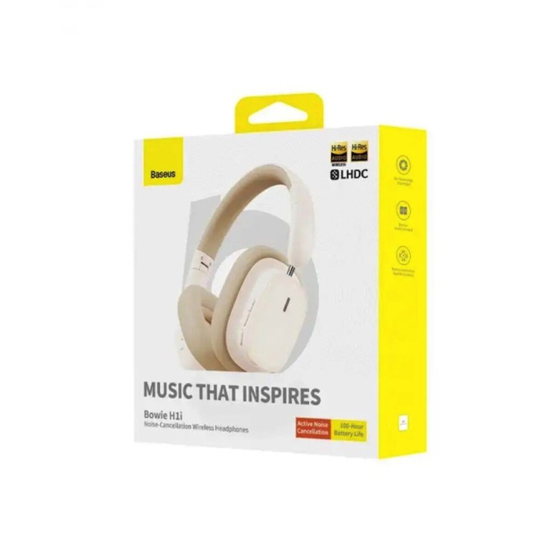 Навушники Baseus Bowie H1i Noise-Cancellation Wireless Headphones Stellar White (A00050402223-00)