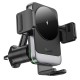 Тримач для мобiльного з БЗП HOCO HW13 Speed wireless fast charging car holder(air outlet) Black Metal Gray (6942007617611 )