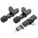 Мікрофон-петличка BOROFONE BFK12 Trophy lavalier wireless digital microphone(iP/Type-C) Black (6941991106408)