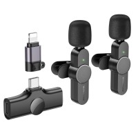 Мікрофон-петличка BOROFONE BFK12 Trophy lavalier wireless digital microphone(iP/Type-C) Black (6941991106408)