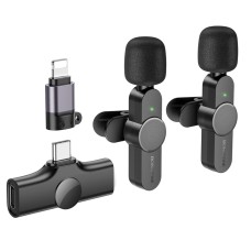 Мікрофон-петличка BOROFONE BFK12 Trophy lavalier wireless digital microphone(iP/Type-C) Black (6941991106408)