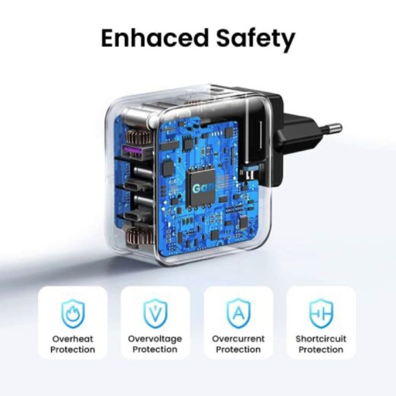Зарядний пристрій UGREEN CD296 GaN 65W Fast Charger (3-Port)(UGR-90409) (UGR-90409)