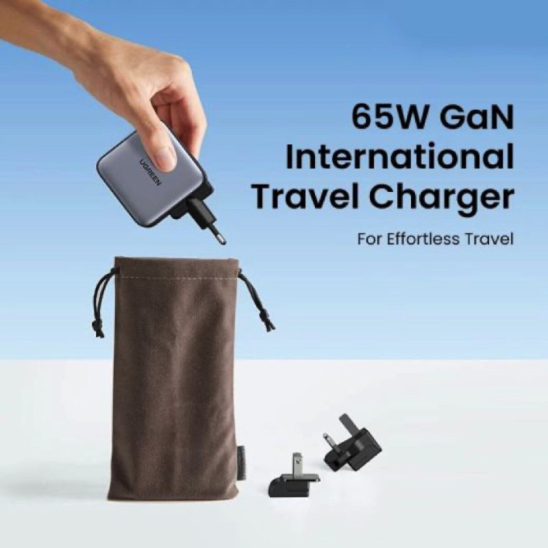 Зарядний пристрій UGREEN CD296 GaN 65W Fast Charger (3-Port)(UGR-90409) (UGR-90409)