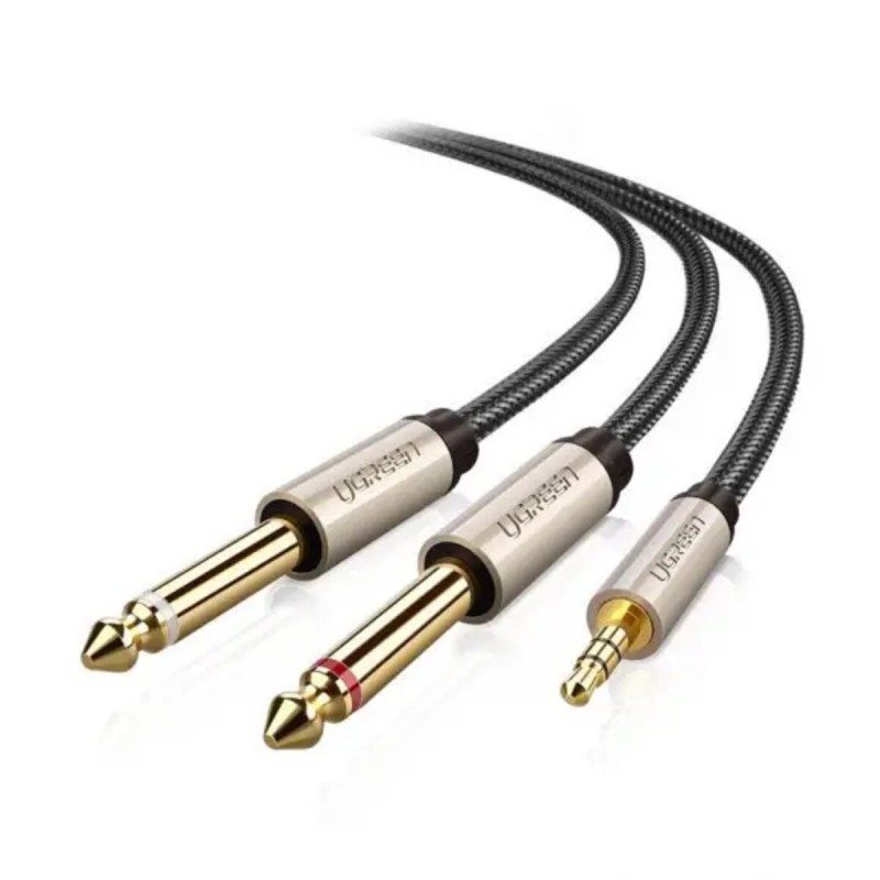 Аудіо кабель UGREEN AV126 3.5mm TRS to Dual 6.35mm TS Audio Cable 2m (Gray)(UGR-10615) (UGR-10615)