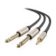 Аудіо кабель UGREEN AV126 3.5mm TRS to Dual 6.35mm TS Audio Cable 2m (Gray)(UGR-10615) (UGR-10615)