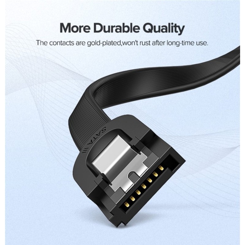Кабель UGREEN US217 SATA 3 Data Cable 0.5m (Black)(UGR-30796) (UGR-30796)