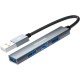 USB-hub ESSAGER Fengyang  4 in 1 Splitter (USB-A port) Silver (EHBA04-FY10-P)