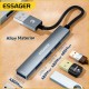 USB-hub ESSAGER Fengyang  4 in 1 Splitter (USB-A port) Silver (EHBA04-FY10-P)