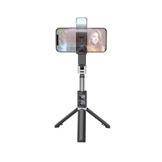 Селфі-монопод HOCO K16 aluminum alloy fill light live broadcast holder Black (6931474748812)