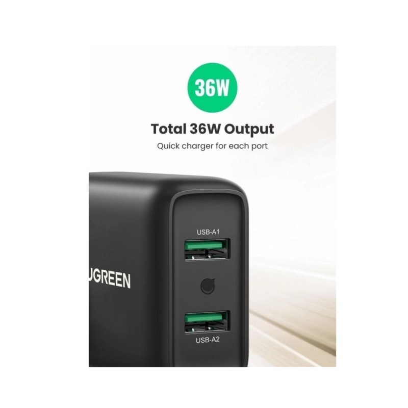 Зарядний пристрій UGREEN CD161 USB Fast Charger EU (Black)(UGR-10216) (UGR-10216)