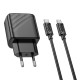 Мережевий зарядний пристрій HOCO CS22A Value single port PD30W charger set(Type-C to Type-C) Black (6942007609937 )
