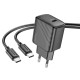 Мережевий зарядний пристрій HOCO CS22A Value single port PD30W charger set(Type-C to Type-C) Black (6942007609937 )
