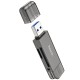 Хаб HOCO HB39 USB/Type-C 3.0 high-speed card reader Metal Gray (6942007604819 )