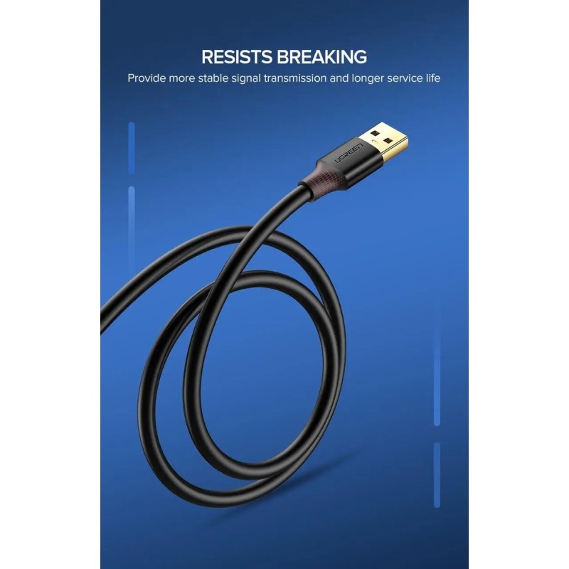 Подовжувач UGREEN US129 USB 3.0 Extension Male Cable 1.5m (Black)(UGR-30126) (UGR-30126)