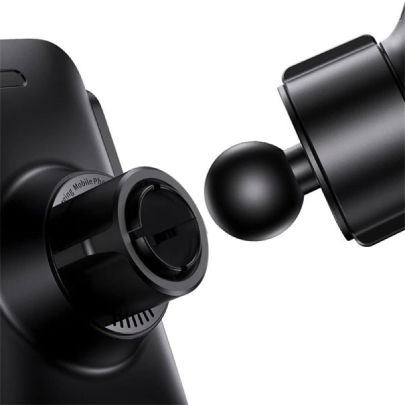 Тримач для мобiльного з БЗП Baseus Wisdom Auto Alignment Car Mount Wireless Charger（QI 15W（Suction base)Black (CGZX000101)