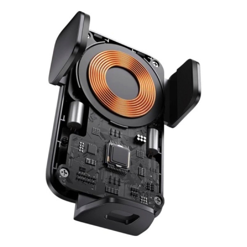 Тримач для мобiльного з БЗП Baseus Wisdom Auto Alignment Car Mount Wireless Charger（QI 15W（Suction base)Black (CGZX000101)