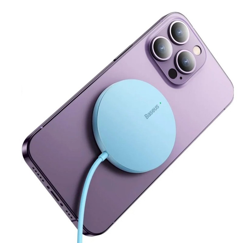 Бездротовий зарядний Baseus Simple Mini3 Magnetic Wireless Charger 15W Galaxy Blue (CCJJ040303)