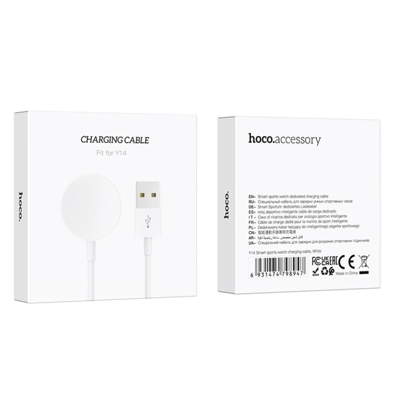 Кабель HOCO Y14 Smart sports watch charging cable White (6931474798947 )