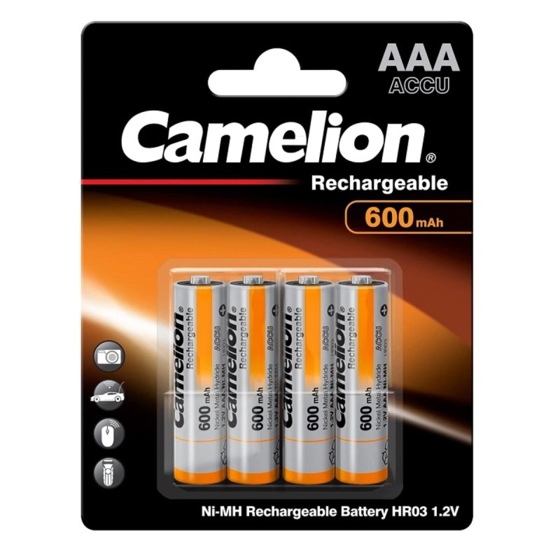 Акумулятор CAMELION Ni-MH HR03 AAA 600mA BP4 4шт (C-17006403) (4260033151711)