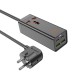 Мережевий подовжувач HOCO AC10A Barry PD65W GaN (2C2A with 1 socket) desktop charger Black (6942007601672 )