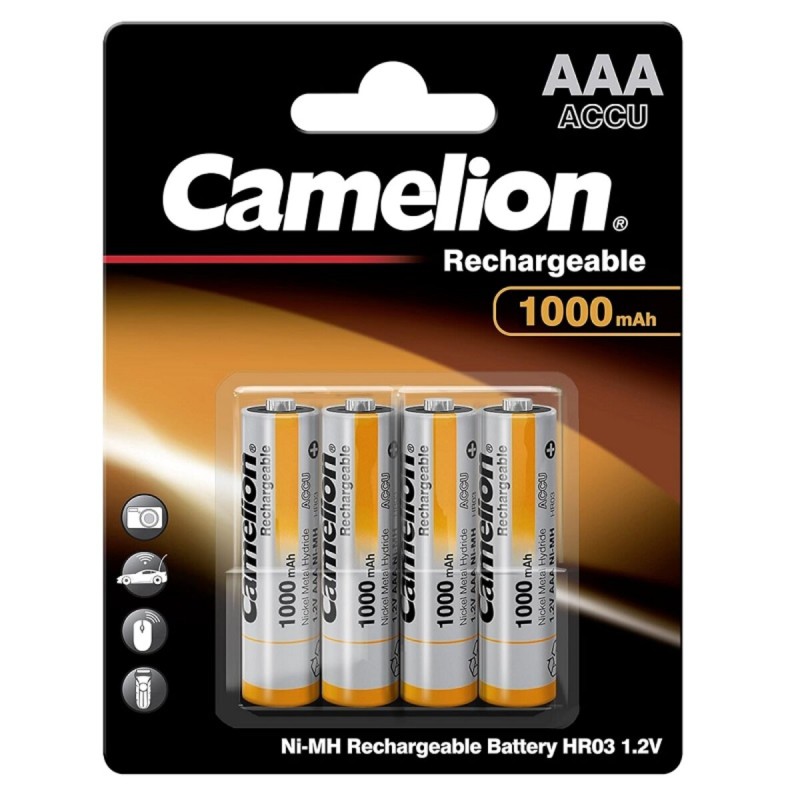 Акумулятор CAMELION Ni-MH HR03 AAA 1000mA BP4 4шт (C-17010403) (4260033151889)