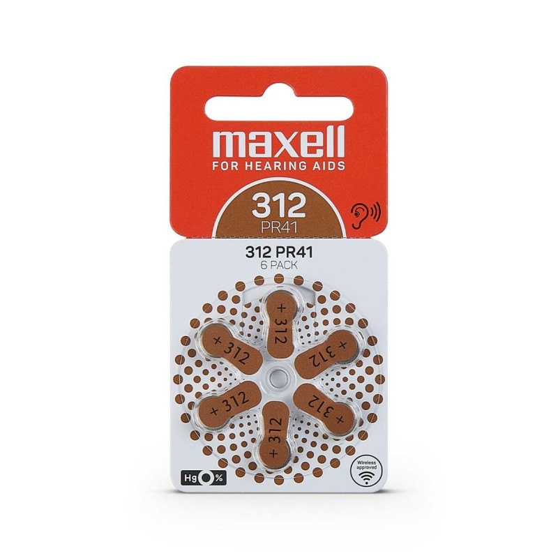 Батарейка MAXELL PR41 (312) 6BS ZINC AIR (M-790421.00.EU) (4043752334524)