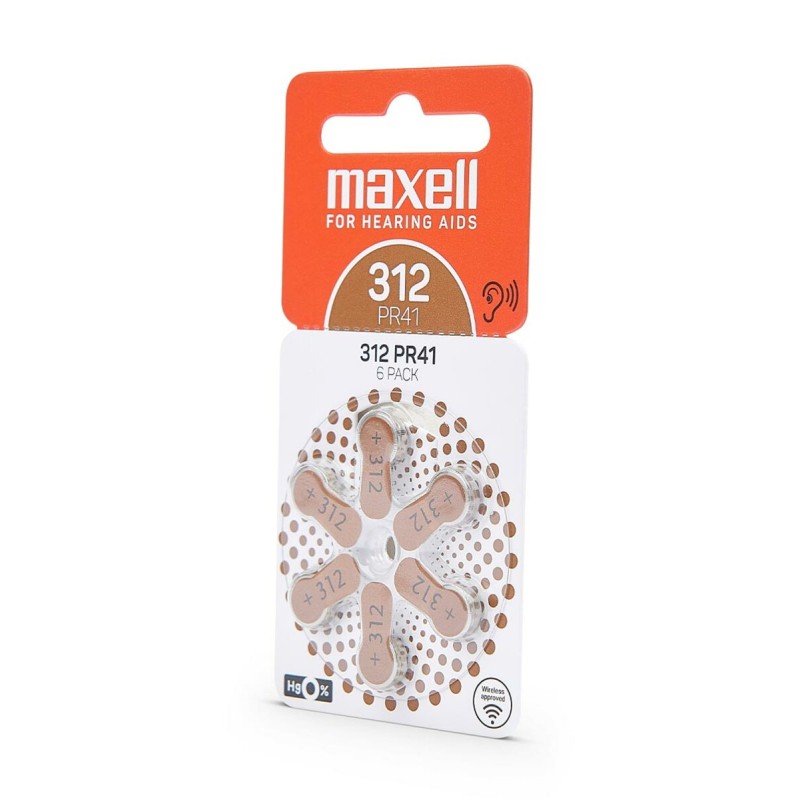 Батарейка MAXELL PR41 (312) 6BS ZINC AIR (M-790421.00.EU) (4043752334524)