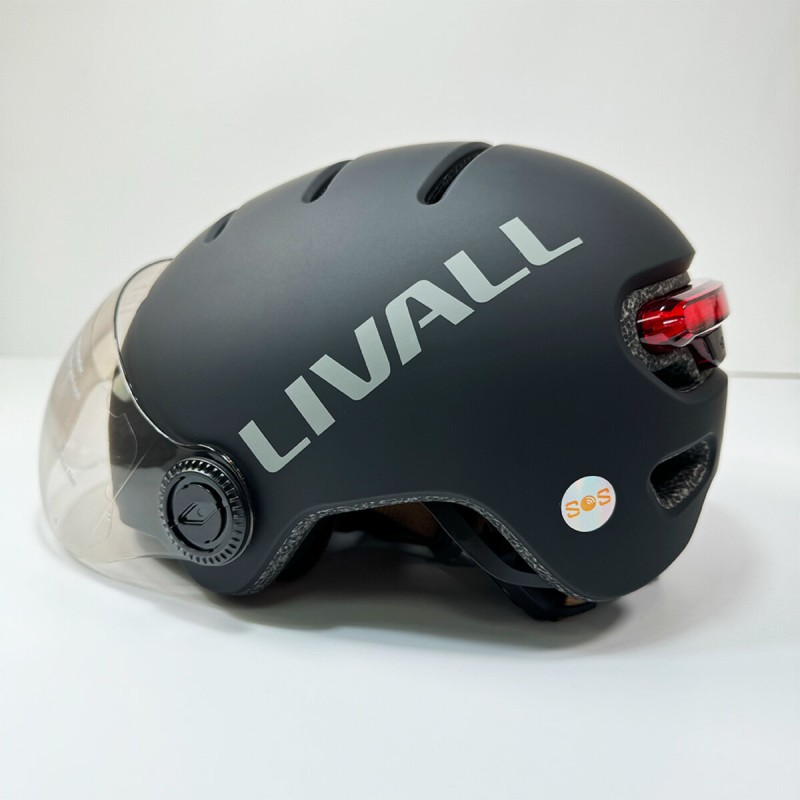 Захисний шолом Livall L23 (M) Dark Night (54-58см), сигнал поворотів та стопів, додаток, зйомний візор (пульт BR80 в комплекті не іде) (LIV-000L23-5210)