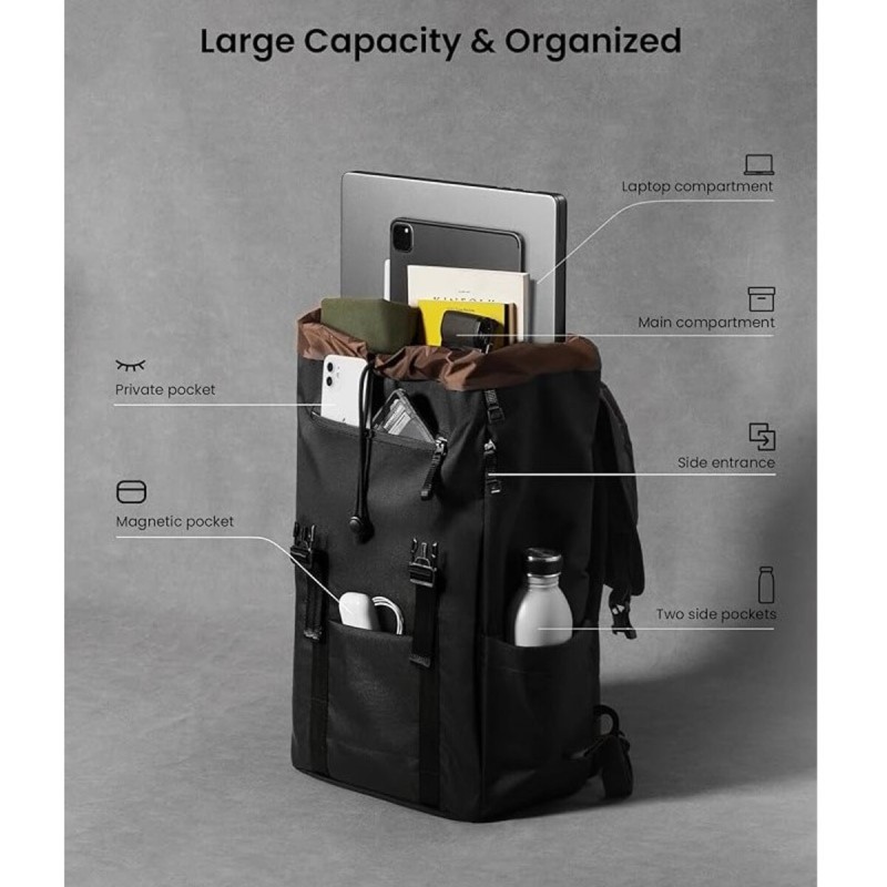 Рюкзак Tomtoc VintPack-TA1 22L Laptop Backpack Dark 15.6 Inch/22L (TA1M1D2) (TA1M1D2)