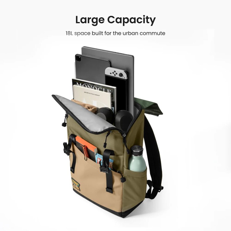 Рюкзак Tomtoc Slash-T64 Flip Laptop Backpack Green 15.6 Inch/18L (T64M1T1GC) (T64M1T1GC)