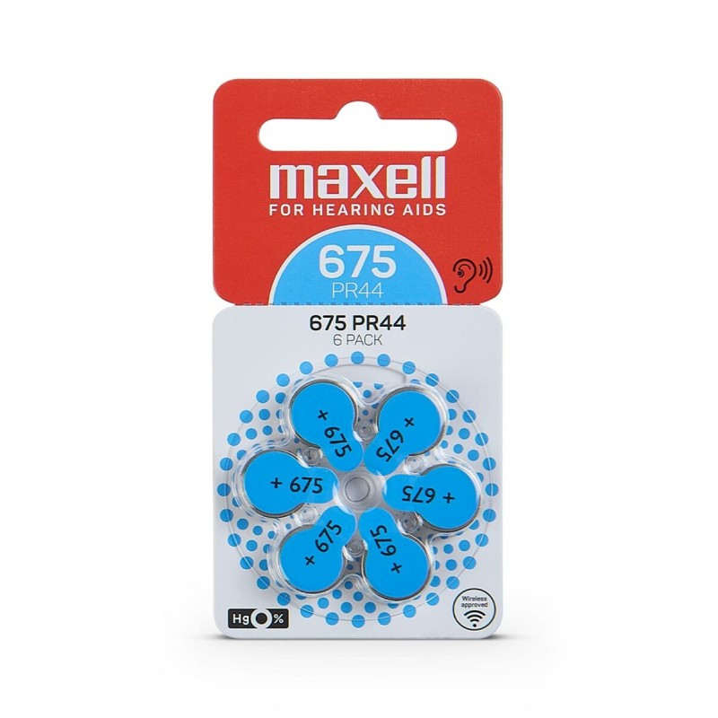 Батарейка MAXELL PR44 (675) 6BS ZINC AIR (M-790420.00.EU) (4043752334500)