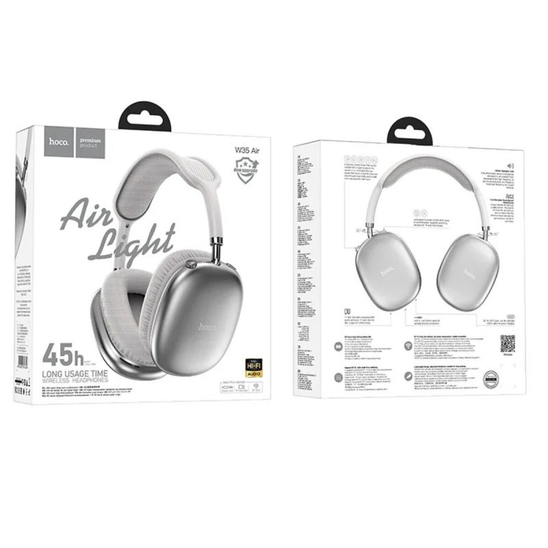 Навушники HOCO W35 Air Triumph BT headset Silver (6942007616348 )