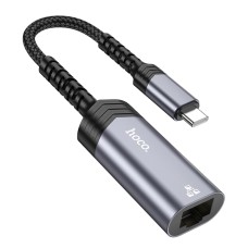 Кабель-перехідник HOCO UA26 Type-C ethernet adapter(100 Mbps) Metal Gray (6942007611985 )