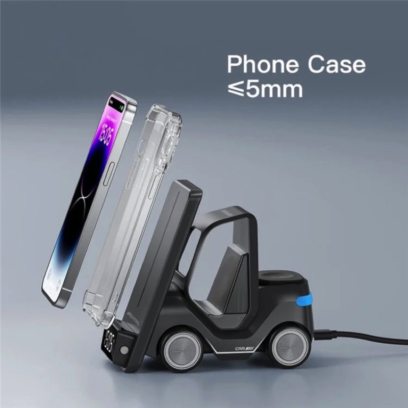 Бездротовий зарядний пристрій ESSAGER (color box) Forklift desktop wireless charger 15w White (EWXZM-CC0G-Z)