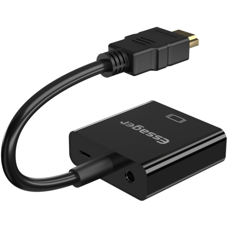 Адаптер ESSAGER Phantom HD Convertor (HDMI to VGA + Micro Power Cable + DC3.5 Audio Cable) Black (EZJHVYD-HY01)