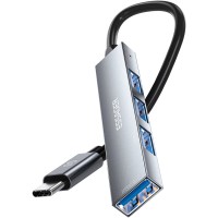 USB-hub ESSAGER Fengyang  4 in 1 Splitter (Type-C port) Silver (EHBC04-FY10-P)