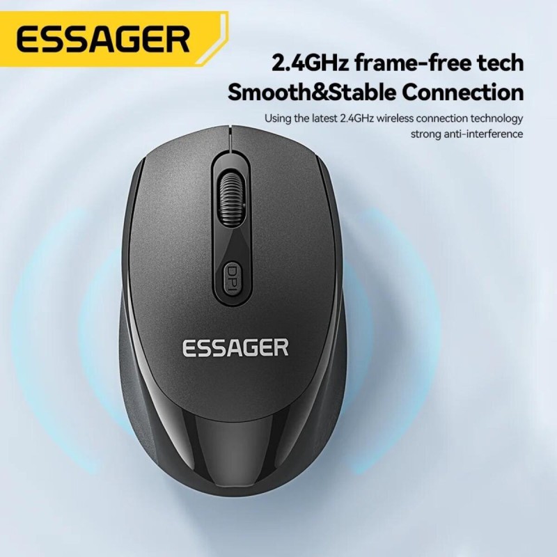 Миша безпровідна ESSAGER (Color box)Spirituel 2.4G wireless mouse Black (ESBWX-LD01-Z)