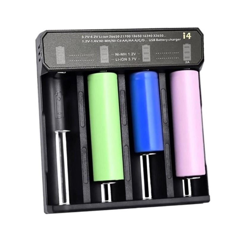 Зарядний пристрій ESSAGER Battery Charger with LED Indicator For 4 LED Black (ECDQ-I401)