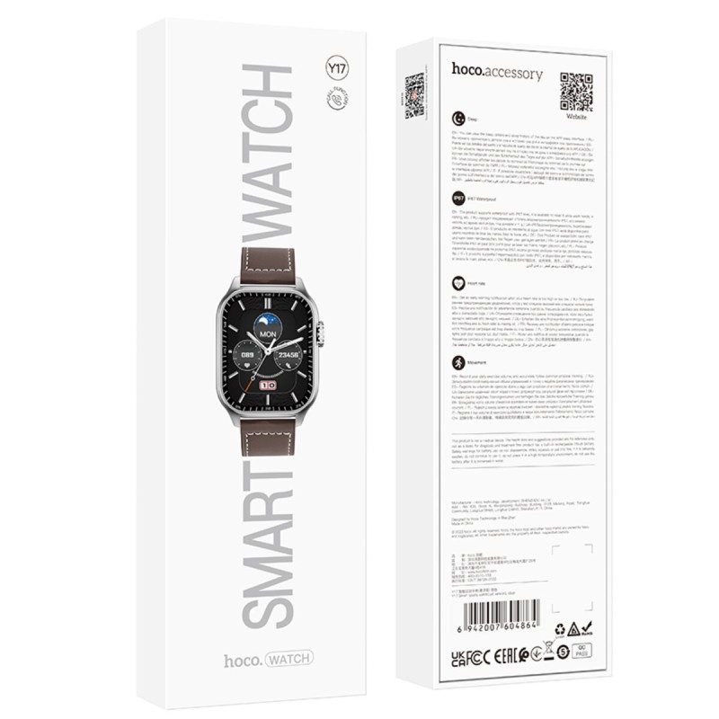 Смарт-годинник HOCO Y17 Smart sports watch(call version) Silver (6942007604864 )