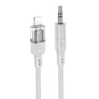 Аудiокабель HOCO UPA27 Spirit transparent digital audio conversion cable iP Black (6942007612524 )