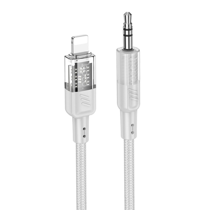 Аудiокабель HOCO UPA27 Spirit transparent digital audio conversion cable iP Black (6942007612524 )