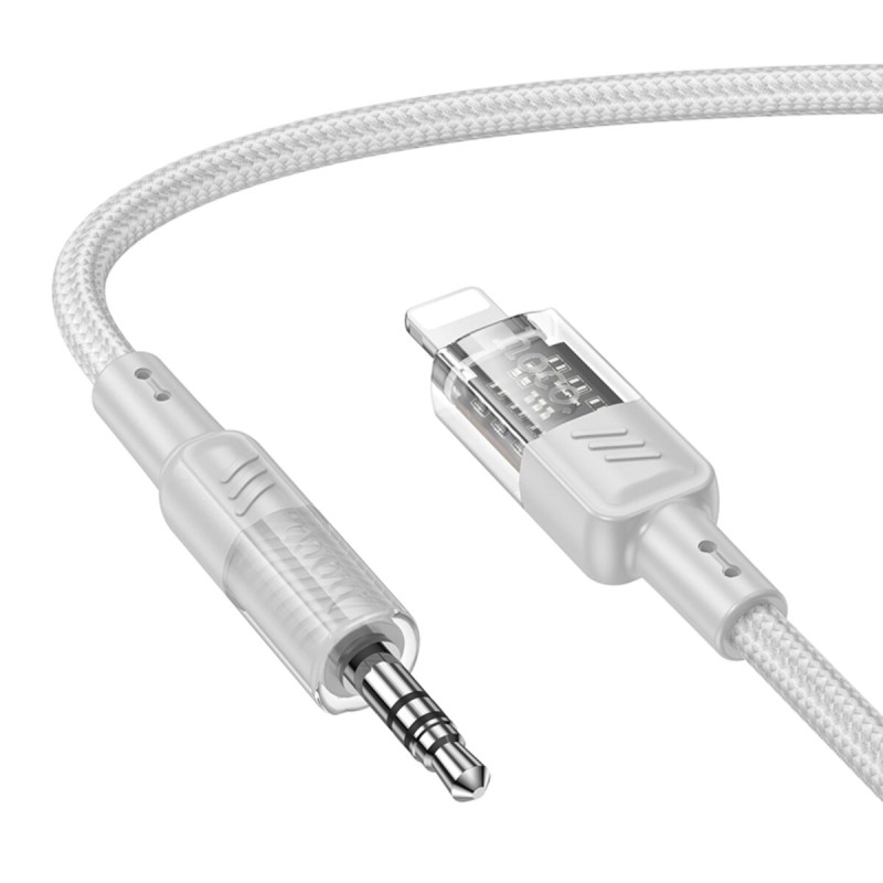 Аудiокабель HOCO UPA27 Spirit transparent digital audio conversion cable iP Black (6942007612524 )