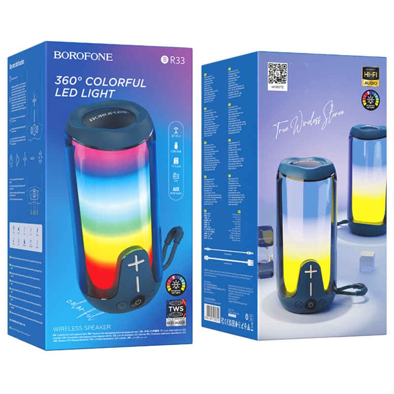 Портативна колонка BOROFONE BR33 Pulse color sports BT speaker Navy Blue (6941991105814)
