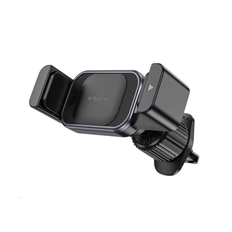 Тримач для мобільного BOROFONE BH106 Ascend pull clip car holder(air outlet) Black Metal Gray (6941991109713)